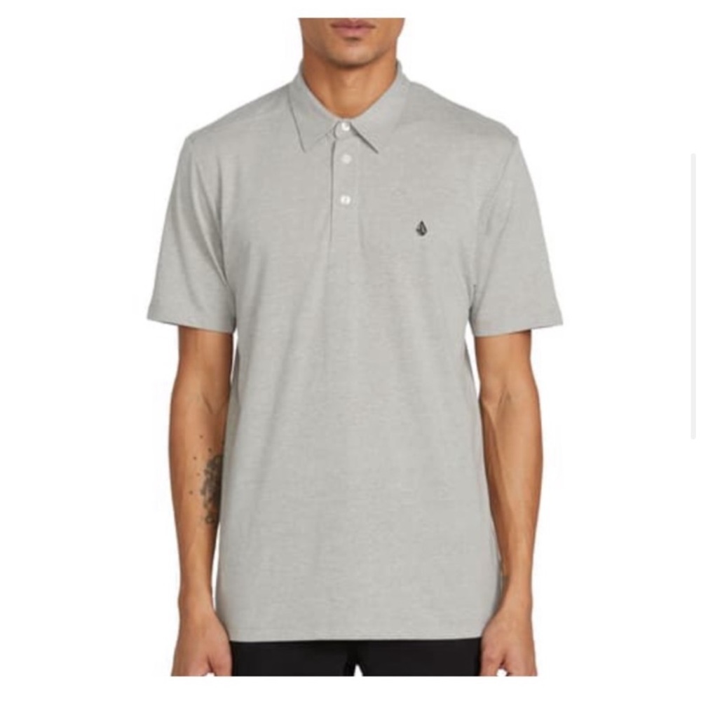 Volcom Mens Grey Banger Polo Shirt Size Medium